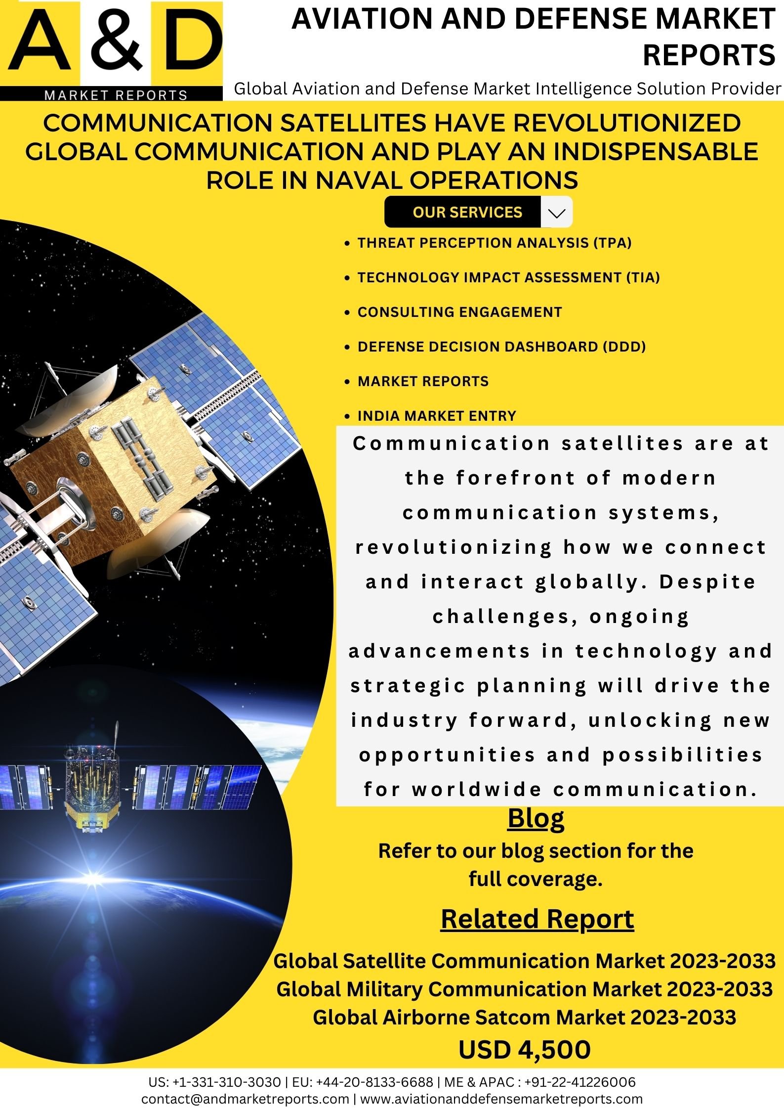 COMMUNICATION SATELLITES HAVE REVOLUTIONIZED GLOBAL COMMUNICATION AND PLAY AN INDISPENSABLE ROLE IN NAVAL OPERATIONS