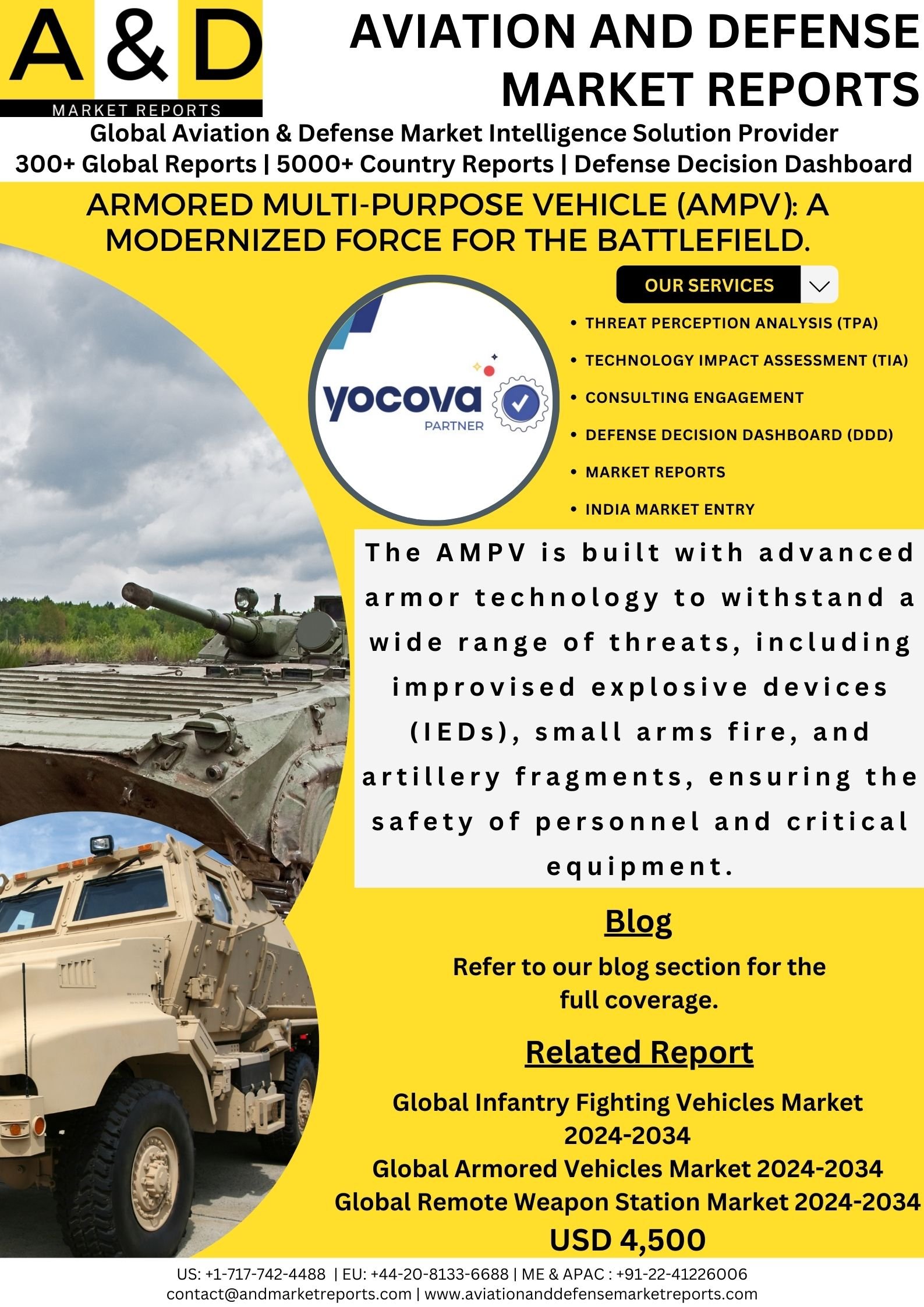 Armored multi-purpose vehicle (AMPV)for modernized warfare